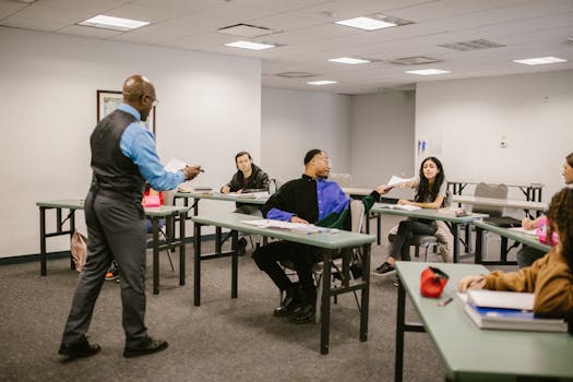 professor engaging with students