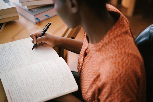 organized study materials spread out on a desk