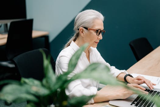 woman working on research proposal