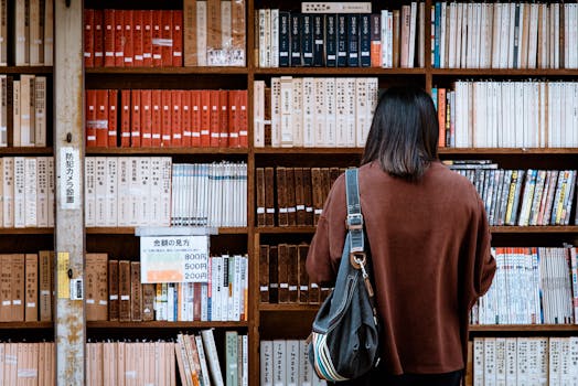 academic library with books