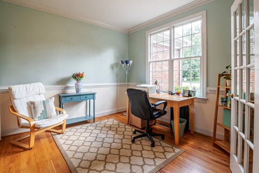 tranquil study space with soft colors